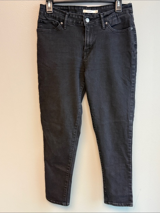 Levi's Denim - Levi's 711 Skinny Jeans Women's 29 Black Mid Rise Stretch Denim Ankle Crop